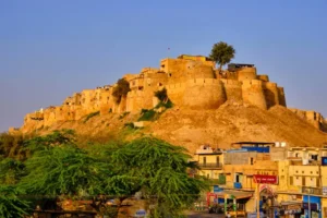 Jaisalmer fort shining as gold at the time of sunrise