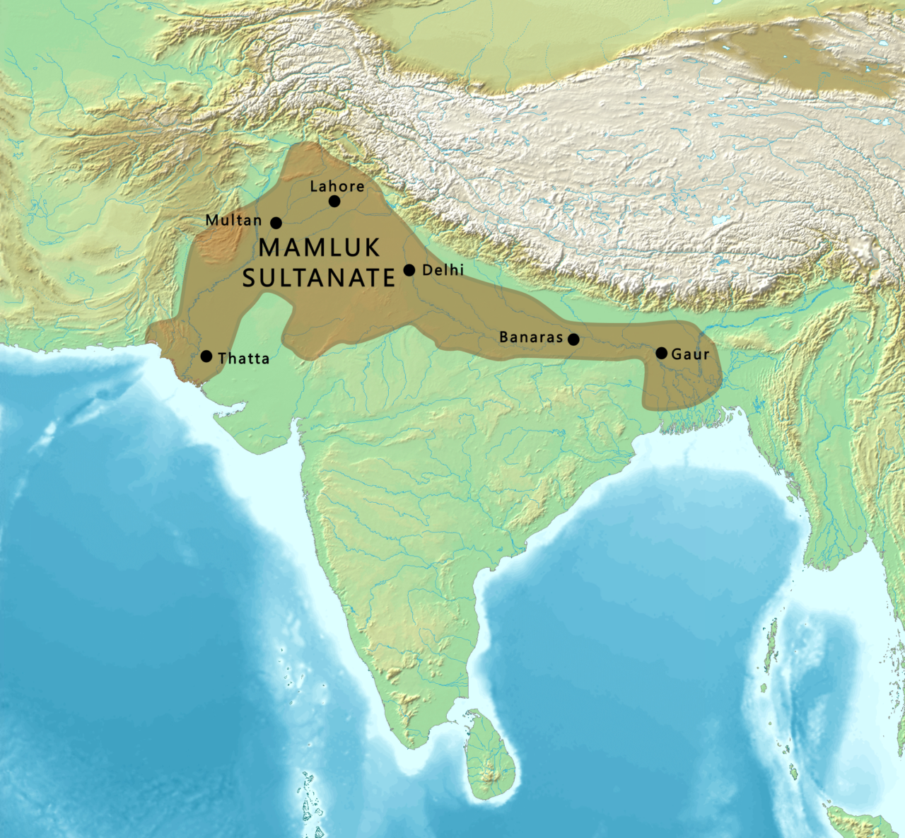 Map of the Mamluk Dynasty