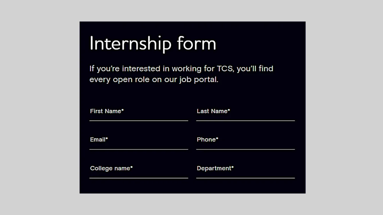 TATA Internship Application Form